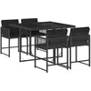 Image de vidaXL Ensemble à Manger de Jardin avec Coussins 5 pcs, Table et Chaises à Dossier Rabattable, Meubles d'Extérieur Patio Terrasse, Moderne, Noir Résine Tressée