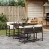 Image de vidaXL Ensemble à manger de jardin 5 pcs et coussins marron poly rotin