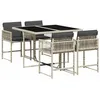Image de vidaXL Ensemble à Manger de Jardin avec Coussins 5 pcs, Table et Chaise de Terrasse, Meubles de Patio, Mobilier d'Extérieur, Gris Clair Résine Tressée