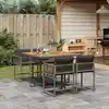Image de vidaXL Ensemble à manger de jardin 5 pcs coussins gris résine tressée