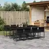 Image de vidaXL Ensemble à manger de jardin 9pcs coussins noir résine tressée