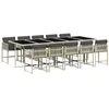 Image de vidaXL Ensemble à Manger de Jardin avec Coussins 9 pcs, Table et Chaise de Terrasse, Meubles de Patio, Mobilier d'Extérieur, Gris Clair Résine Tressée