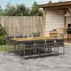 Image de vidaXL Ensemble à manger de jardin 9 pcs coussins gris résine tressée