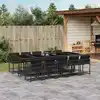 Image de vidaXL Ensemble à manger de jardin 11 pcs coussins noir résine tressée