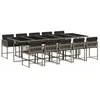 Image de vidaXL Ensemble à Manger de Jardin avec Coussins 11 pcs, Table et Chaises à Dossier Rabattable, Meubles d'Extérieur Patio Terrasse, Moderne, Gris Résine Tressée