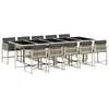 Image de vidaXL Ensemble à Manger de Jardin avec Coussins 11 pcs, Table et Chaise de Terrasse, Meubles de Patio, Mobilier d'Extérieur, Gris Résine Tressée