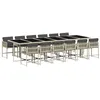 Image de vidaXL Ensemble à Manger de Jardin avec Coussins 13 pcs, Table et Chaise de Terrasse, Meubles de Patio, Mobilier d'Extérieur, Gris Clair Résine Tressée
