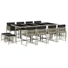 Image de vidaXL Ensemble à Manger de Jardin avec Coussins 13 pcs, Table et Chaise de Terrasse, Meubles de Patio, Mobilier d'Extérieur, Gris Clair Résine Tressée