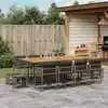 Image de vidaXL Ensemble à manger de jardin coussins 13 pcs gris résine tressée