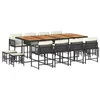 Image de vidaXL Ensemble à Manger de Jardin avec Coussins 13 pcs, Table et Chaises à Dossier Rabattable, Meubles d'Extérieur Patio Terrasse, Moderne, Noir Résine Tressée