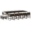 Image de vidaXL Ensemble à Manger de Jardin avec Coussins 15 pcs, Table et Chaises à Dossier Rabattable, Meubles d'Extérieur Patio Terrasse, Moderne, Marron Résine Tressée