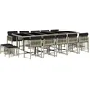 Image de vidaXL Ensemble à Manger de Jardin avec Coussins 15 pcs, Table et Chaise de Terrasse, Meubles de Patio, Mobilier d'Extérieur, Gris Clair Résine Tressée