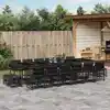 Image de vidaXL Ensemble à manger de jardin 17 pcs coussins noir résine tressée