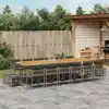 Image de vidaXL Ensemble à manger de jardin 17 pcs et coussins résine tressée