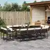 Image de vidaXL Ensemble à manger de jardin avec coussins 13 pcs marron rotin