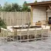Image de vidaXL Ensemble à manger de jardin et coussins 13 pcs beige