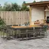 Image de vidaXL Ensemble à manger de jardin coussins 13 pcs gris résine tressée