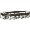 Image de vidaXL Ensemble à Manger de Jardin avec Coussins 15 pcs, Table et Chaises à Dossier Rabattable, Meubles d'Extérieur Patio Terrasse, Moderne, Marron Résine Tressée