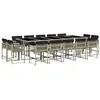 Image de vidaXL Ensemble à Manger de Jardin avec Coussins 15 pcs, Table et Chaise de Terrasse, Meubles de Patio, Mobilier d'Extérieur, Gris Clair Résine Tressée