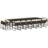 Image de vidaXL Ensemble à Manger de Jardin et Coussins 17 pcs Marron rotin