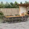 Image de vidaXL Ensemble à manger de jardin 17 pcs et coussins résine tressée