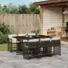 Image de vidaXL Ensemble à manger de jardin et coussins 7 pcs marron rotin
