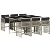 Image de vidaXL Ensemble à Manger de Jardin avec Coussins 7 pcs, Table et Chaise de Terrasse, Meubles de Patio, Mobilier d'Extérieur, Gris Clair Résine Tressée