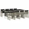 Image de vidaXL Ensemble à Manger de Jardin avec Coussins 9 pcs, Table et Chaise de Terrasse, Meubles de Patio, Mobilier d'Extérieur, Gris Clair Résine Tressée