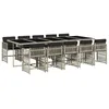 Image de vidaXL Ensemble à Manger de Jardin avec Coussins 11 pcs, Table et Chaise de Terrasse, Meubles de Patio, Mobilier d'Extérieur, Gris Résine Tressée
