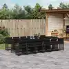 Image de vidaXL Ensemble à manger de jardin 13 pcs coussins noir résine tressée