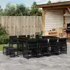 Image de vidaXL Ensemble à manger de jardin 13 pcs coussins noir résine tressée