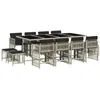 Image de vidaXL Ensemble à Manger de Jardin avec Coussins 13 pcs, Table et Chaise de Terrasse, Meubles de Patio, Mobilier d'Extérieur, Gris Clair Résine Tressée