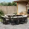 Image de vidaXL Ensemble à manger de jardin 11 pcs coussins noir résine tressée