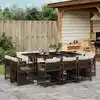 Image de vidaXL Ensemble à manger de jardin et coussins 11 pcs marron rotin