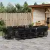 Image de vidaXL Ensemble à manger de jardin 15 pcs coussins noir résine tressée