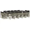 Image de vidaXL Ensemble à Manger de Jardin avec Coussins 15 pcs, Table et Chaise de Terrasse, Meubles de Patio, Mobilier d'Extérieur, Gris Clair Résine Tressée