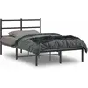 Image de vidaXL Cadre de lit métal sans matelas avec tête de lit noir 120x190cm