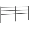 Image de vidaXL Tête de Lit Métal, Tête de Lit avec Pieds, Meuble de Chambre à Coucher, Accessoire de Lit Double, Tête de Cadre de Lit, Noir 180 cm