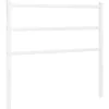Image de vidaXL Tête de Lit Métal, Tête de Lit avec Pieds, Meuble de Chambre à Coucher, Accessoire de Lit Simple, Tête de Cadre de Lit, Blanc 100 cm