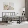 Image de vidaXL Cadre de lit métal sans matelas avec pied de lit noir 140x190cm