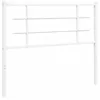 Image de vidaXL Tête de Lit, Accessoire de Lit avec Pieds, Tête de Cadre de Lit, Meuble de Chambre à Coucher Maison Intérieur, Métal Blanc 100 cm