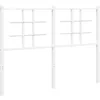 Image de vidaXL Tête de Lit, Accessoire de Lit avec Pieds, Tête de Cadre de Lit, Meuble de Chambre à Coucher Maison Intérieur, Métal Blanc