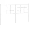 Image de vidaXL Tête de Lit, Accessoire de Lit avec Pieds, Tête de Cadre de Lit, Meuble de Chambre à Coucher Maison Intérieur, Métal Blanc 160 cm
