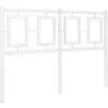 Image de vidaXL Tête de Lit, Accessoire de Lit avec Pieds, Tête de Cadre de Lit, Meuble de Chambre à Coucher Maison Intérieur, Métal Blanc 120 cm