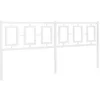 Image de vidaXL Tête de lit de Remplacement, Accessoire de Lit avec Pieds, Tête de Cadre de Lit, Meuble de Chambre à Coucher Maison Intérieur, Métal Blanc 180 cm