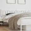 Image de vidaXL Tête de lit de Remplacement, Accessoire de Lit avec Pieds, Tête de Cadre de Lit, Meuble de Chambre à Coucher Maison Intérieur, Métal Blanc 193 cm