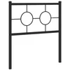Image de vidaXL Tête de lit de Remplacement Métal, Tête de Lit avec Pieds, Meuble de Chambre à Coucher, Accessoire de Lit Simple, Tête de Cadre de Lit, Noir 75 cm