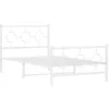 Image de vidaXL Cadre de lit métal sans Matelas et Pied de lit Blanc 100x200 cm