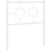 Image de vidaXL Tête de Lit Métal, Tête de Lit avec Pieds, Meuble de Chambre à Coucher, Accessoire de Lit Simple, Tête de Cadre de Lit, Blanc 75 cm