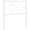 Image de vidaXL Tête de Lit Métal, Tête de Lit avec Pieds, Meuble de Chambre à Coucher, Accessoire de Lit Simple, Tête de Cadre de Lit, Blanc 80 cm